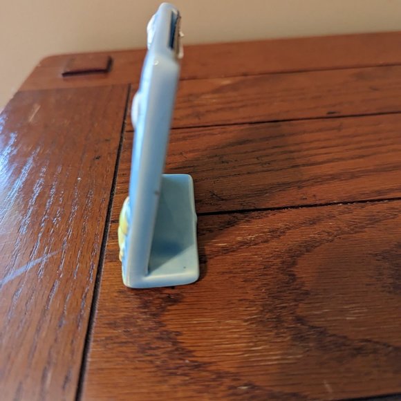 Vtg Lilian Vernon Japan Baby Blue Duck w/Balloons Small Porcelain Frame Spring - Picture 2 of 6